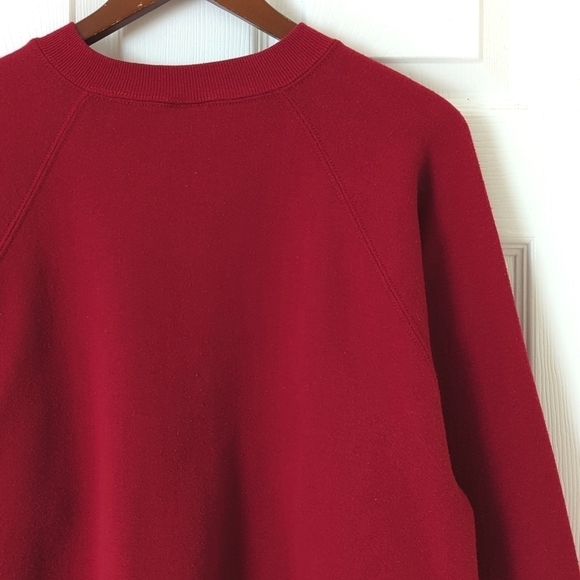 Jerzees 80's Vintage Classic Pullover Crewneck Sweatshirt Red Unisex Large - Picture 11 of 11